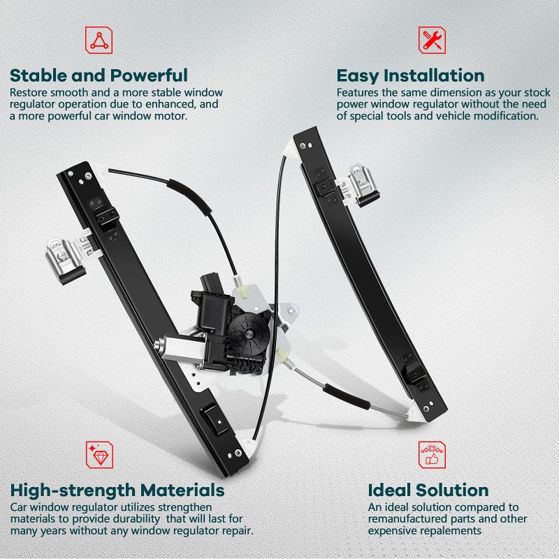 FINDAUTO Front Driver Left Side Power Window Regulator with Motor fit for 2011 2012 2013 2014 2015 for Chevy Cruze, 2016 Chevy Cruze Limited, with Auto Up and Down,748-974 - Image 2